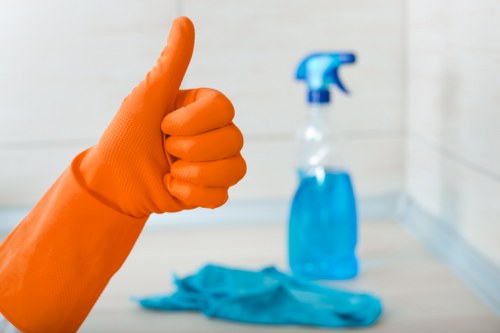 Kitchen and bathroom maintenance as part of regular cleaning in E14