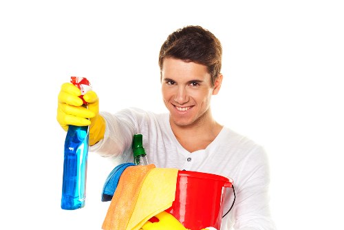 Local cleaners preparing a flat in E14 for new occupants